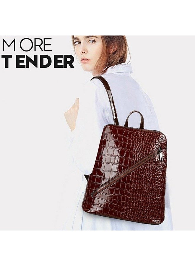 6 Piece Crocodile Pattern Composite Bag Set Brown - Image 4